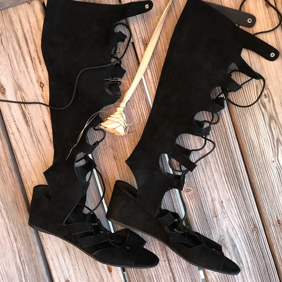 New! Gladiator sandals black suede 10 - Picture 4 of 5